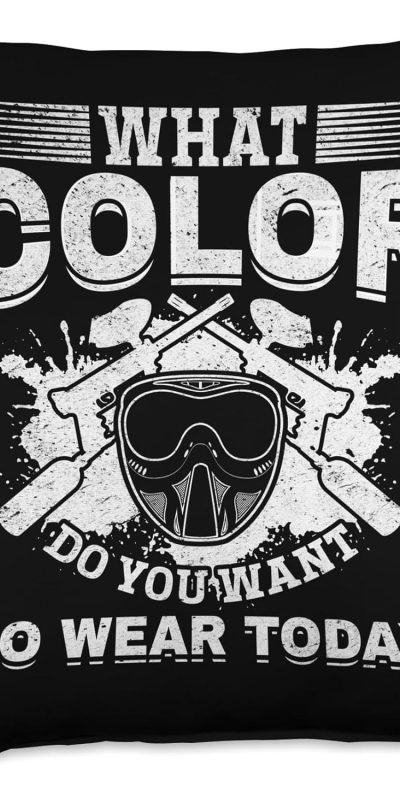 Funny Paintball Throw Pillow - Colorful Design, 18x18 Inches