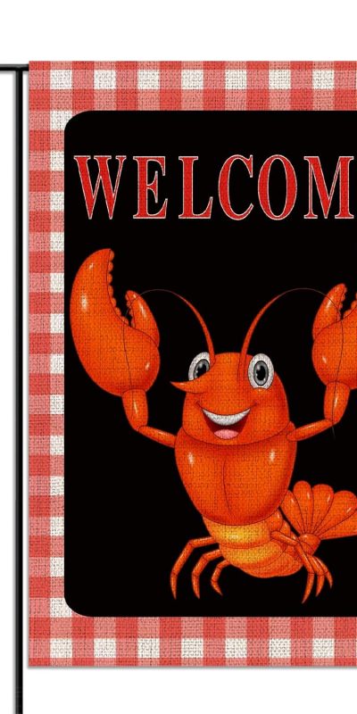 Crawfish Garden Flag 12.5×18'' Outdoor Welcome Sign