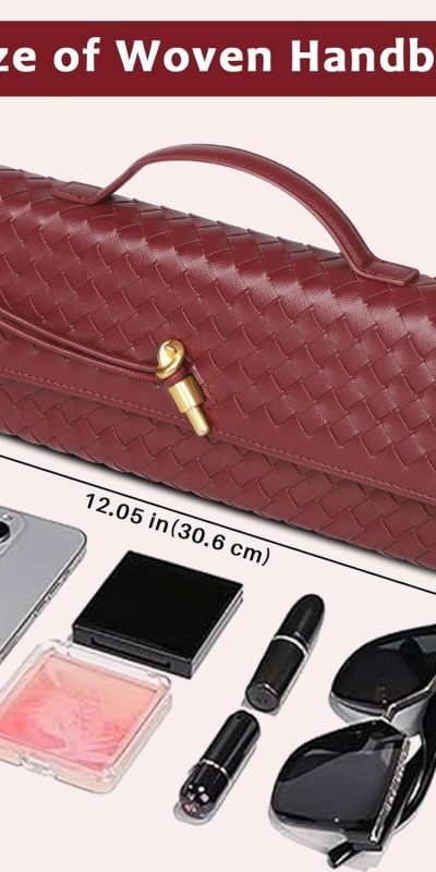 Handmade Woven PU Leather Crossbody Bag with Adjustable Strap