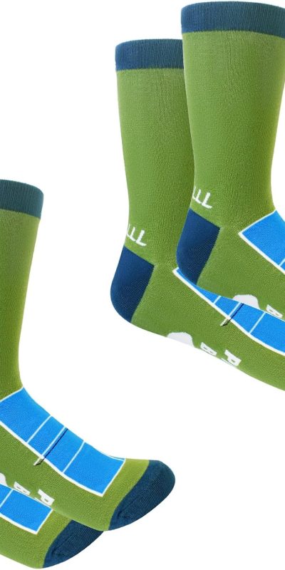 KOFULL Pickleball Gifts for Women and Men, Pickleball Accessories, Cotton Men's Novelty Socks 2 Pairs for Pickleball, Tennis