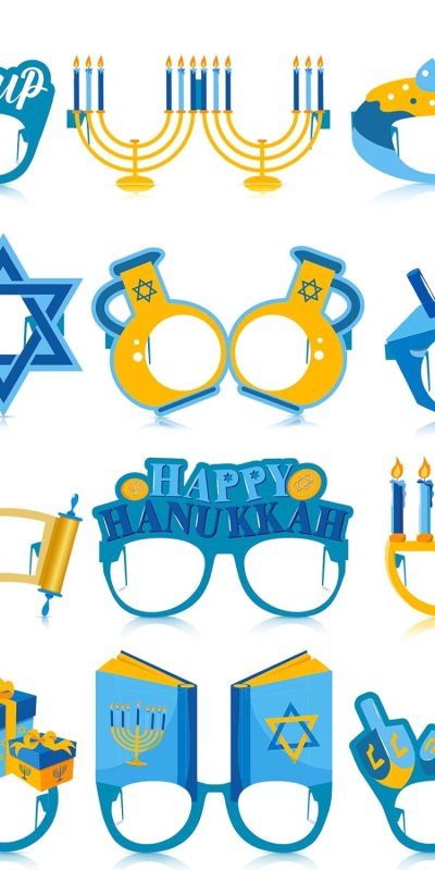 36 Pack Hanukkah Paper Eyewear Photo Props, 15.8 x 5 Inches