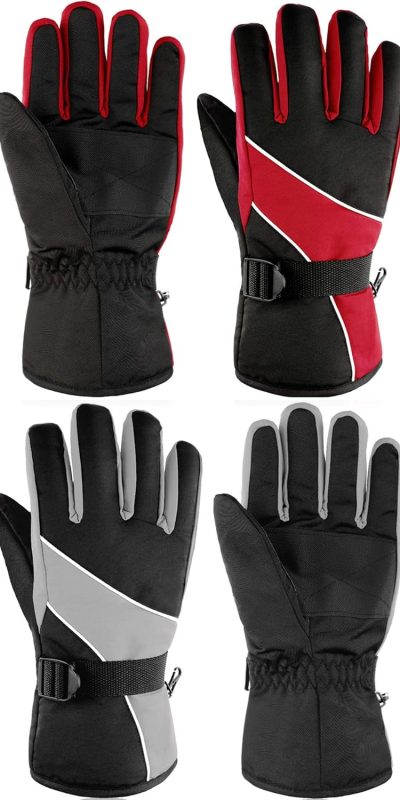 SATINIOR 2 Pairs Snow Gloves Waterproof Winter Ski Gloves Insulated for Men Women Adult Kids