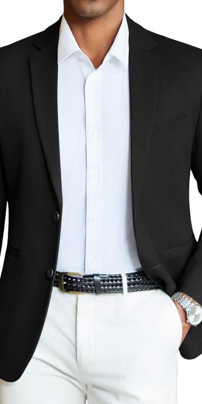 COOFANDY Men's Casual Blazer Slim Fit Sport Coats Two Button Knit Textured Suit Jacket