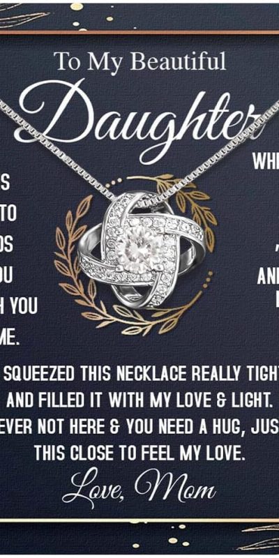 Larvincy To My Daughter Necklace from Mom or Dad With Heartfelt Message & Elegant Box - Valentines Day Gifts For Daughter, Jewelry Gift for Daughter From Mother or Father On Birthday, Graduation