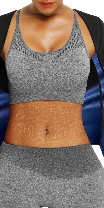 Sauna Suit Shirt For Women Weight Loss Waist Trainer Sweat Vest Workout Fajas