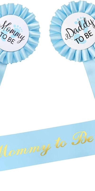 Baby Shower 3-Pack Sashes & Pins for Parents-to-Be