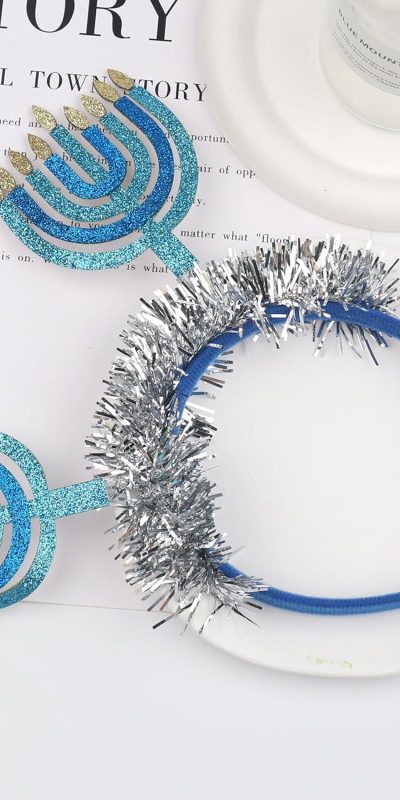 Hanukkah Headband Chanukah Felt Headbands Glitter Blue Hairband Hanukkah Favors Party Headwear Headbands for the Festival Decorations