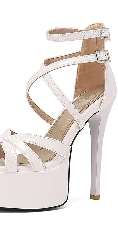 Elbslutt Women's Platform Stiletto High Heels Sandals Ankle Straps Buckles Round Toe Heels Sandals Open Toe Dress Sexy Sandals Party Bridal Evening Shoes