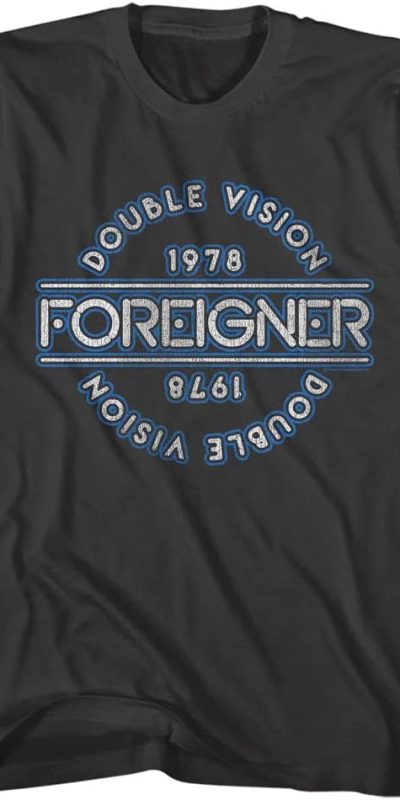 Foreigner T Shirt Double Vision World Tour '78 Mens Short Sleeve T Shirts Music Vintage Style Graphic Tees