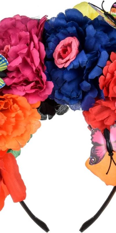 June Bloomy Day of the Dead Headpiece Halloween Costume Headpiece Mexican Floral Crown Rose Headband
