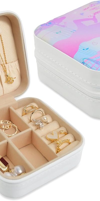 Taylor Merch Small Jewelry Case for Taylor Fans, Taylor Merch Portable Jewelry Box for Bracelet, Necklace, Ring, Earring Storage Boxes Women Girls' Gift