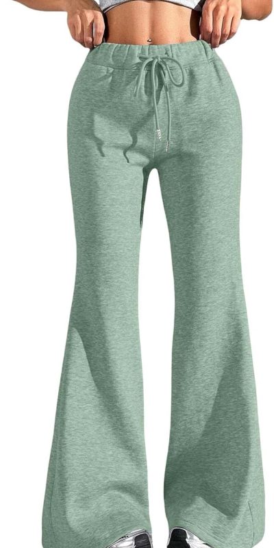 Flare Wide Leg Sweatpants Women Baggy Drawstring High Waisted Athletic Joggers Plus Size Casual Flowy Yoga Pants Women