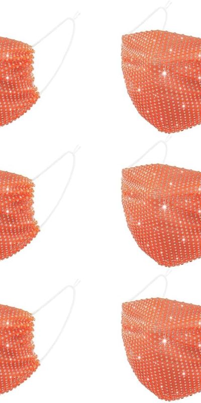 Auriviz Sparkly Rhinestone Mesh Face Mask Masquerade Mask for Women Glitter Face Mask Bling Face Mask Christmas Party