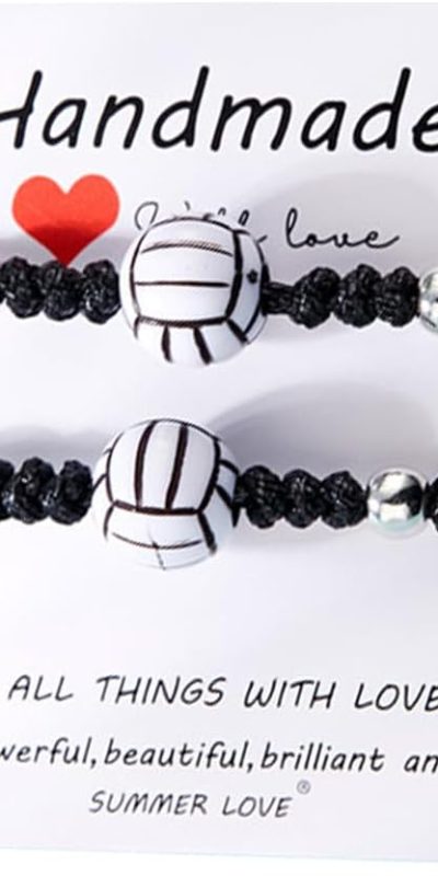 ZAHSY Basketball Volleyball Soccer Football Bracelets Matching Sports Bracelets for Boys Girls Baseball Rugby Tennis Bracelet for Women Men