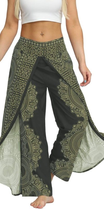 Lu's Chic Women's Thai Harem Pants Bohemian Yoga Pants Indian Loose Summer Boho Hippie Pants