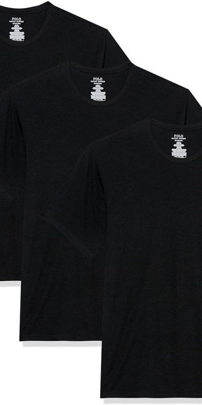 POLO RALPH LAUREN Men's Classic Stretch Crew Undershirts Big & Tall 3-Pack