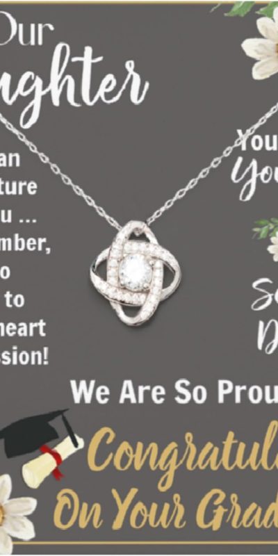 To My Daughter Graduate Pendant Necklace Jewelry Keepsake Gift, Congratulations Graduation Gift for Adult Daughter from Mom Dad Mother Father