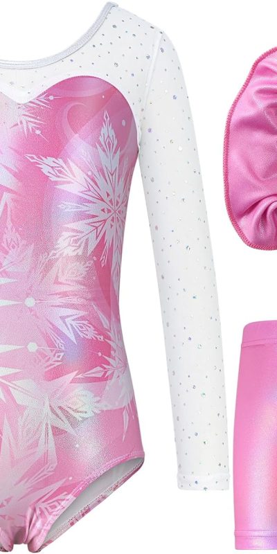 Gymnastics Leotards for Girls Kids Teens Athletics Leotards with Tumbling Dance Shorts Sparkly Unitards Biketards