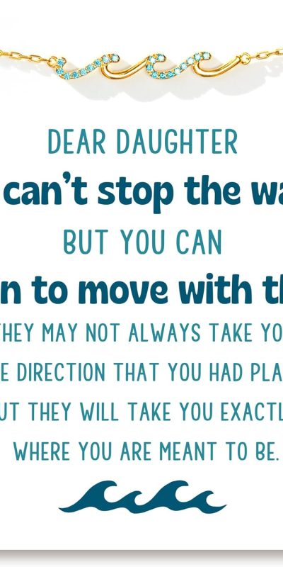 STORYJEWELLERY Wave Bracelets for Women, Birthday Gifts for Her, Unique Gifts for Daughter, Mom and Sister, Daughter Bracelets from Mom, Meaningful Jewelry for Mother's Day