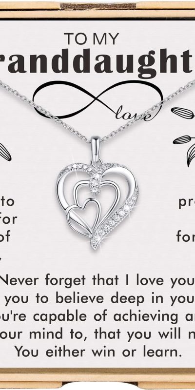 Three Generations Necklace for Great Grandma 925 Sterling Silver 3 Hearts Generation Necklace Gifts on Mother's Day Birthday