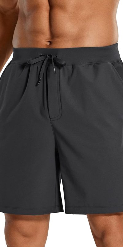 CRZ YOGA Men's Four-Way Stretch Workout Shorts - 7'' Soft Durable for Casual Athletic with Pockets