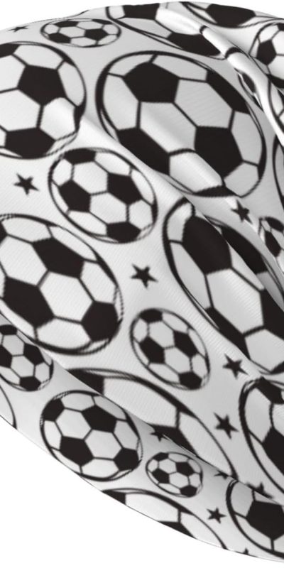 Soccer Ball and Star Beanie Chemo Hat Cancer Headwear Knitted Hat Nightcap Cap for Women Men Black