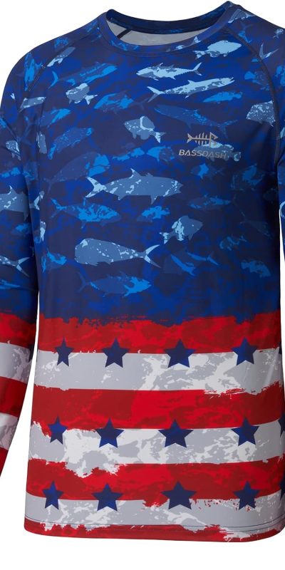 BASSDASH Men’s UPF 50+ Camo Fishing Shirt Quick Dry Long Sleeve Kayaking Hiking T-Shirts