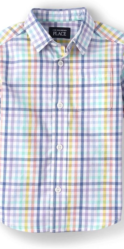 The Children's Place Boys' and Toddler Short Sleeve Button Down Shirt