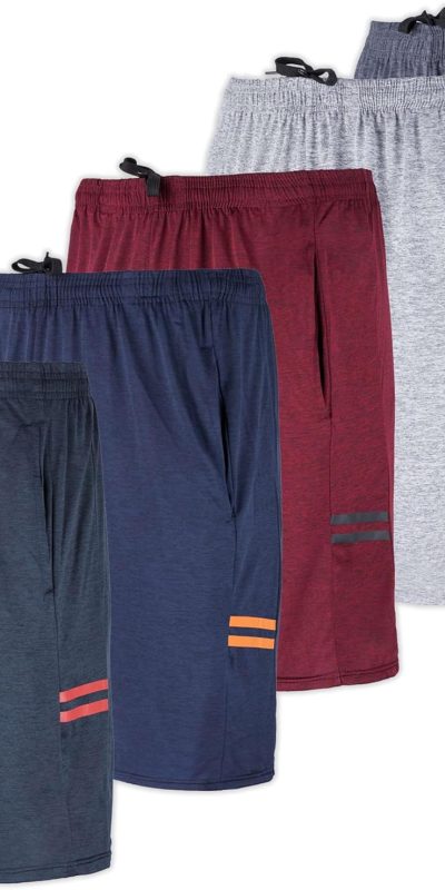 5 Pack Men's Active Quick Dry Fit Shorts - Athletic Running Gym Workout Casual Shorts with Pockets Bulk