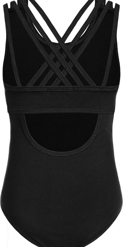 Arshiner Girls Ballet Leotards Dance Gymnastic Outfits Crisscross Straps Sleeveless Tank Dancewear