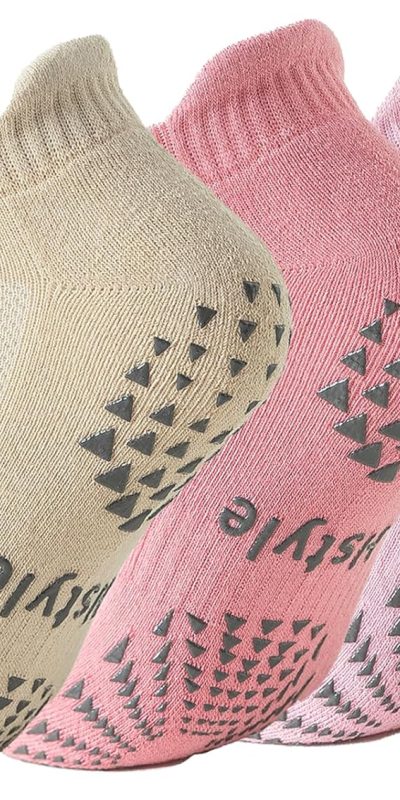 Hstyle 6 Pairs of Yoga Socks with Grips for Women and Men,Ideal for Ballet,Barefoot Workout,Pilates Grip Socks Non Slip Socks