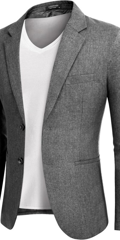 COOFANDY Men's Blazer Casual Slim Fit Sport Coats Two Button Lightweight Suit Jacket