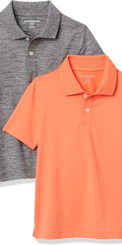 Amazon Essentials Boys and Toddlers' Active Performance Polo Shirts, Pack of 2