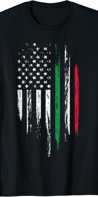 Italian American Flag Combo Italy USA Italia Patriotic Gift T-Shirt