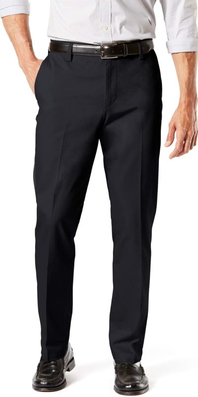 Dockers Men's Straight Fit Signature Lux Cotton Stretch Khaki Pant Creased