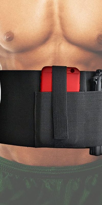 Tactical Belly Band Holster for Concealed Carry Pistol Hand Gun Holder, Hide Handgun Under Shirt Elastic Waist Belt Holsters for Men and Women (Belly Band Holster)