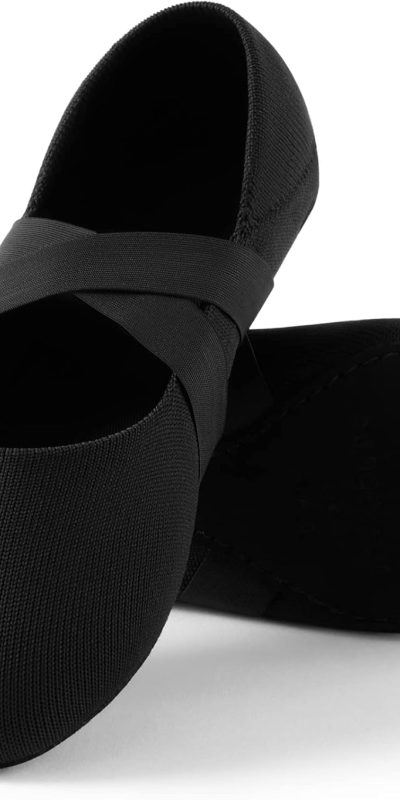 SANGEESON Ballet Shoes for Women(Leather Full Sole, Arch Support, Breathable), Jazz Shoes, Ballerina Shoes, Dance Shoes Women for Beginner