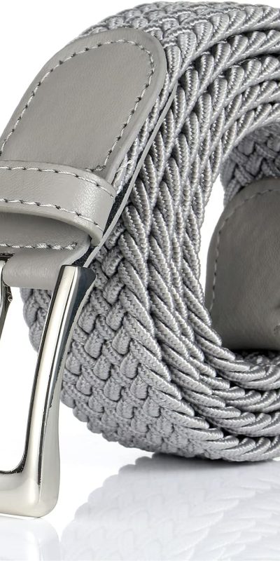 Elastic Braided Belt, 1 3/8", Woven Stretch Belt for Golf Casual Jeans Shorts Pants