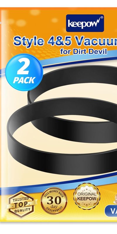 KEEPOW Powermax Pet Vacuum Belt for Dirt Devil Style 5 (Royal) Upright Vacuum Powermax/Breeze/Featherlite/Jaguar/Vision, Part 3720310001, 1LU0310X00, 1540310001 (2 Pack)