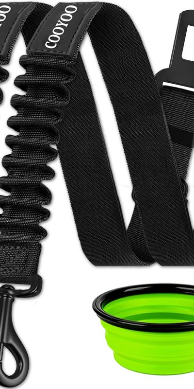 COOYOO Dog Seat Belt,3 Piece Set Retractable Dog Car Harness Adjustable Dog Seat Belt for Vehicle Nylon Pet Safety Seat Belts Heavy Duty & Elastic