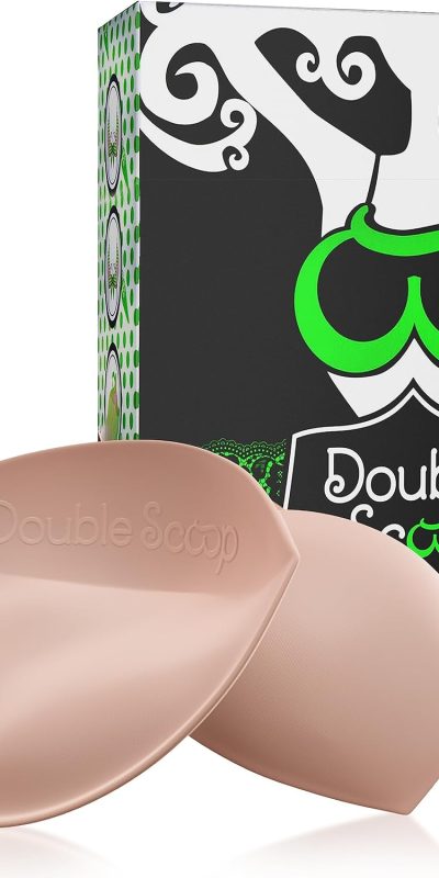Home 24 Double Scoop® Push Up Inserts w/Bonus Tape Sticky Strips, Instant Breast Implants, Replacement Bra Pads, Add a Cup A/B,C,D